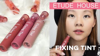 2021 68 Etude House Fixing Tint Review amp Swatches  Lululand [upl. by Becky]