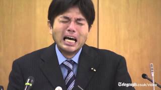 Bizarre video of sobbing Japanese politician goes viral [upl. by Malchy533]