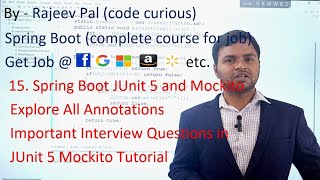 16 Spring Boot  JUnit 5 and Mockito  Interview Questions  Complete Course for Job [upl. by Riha]