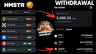 Hamster Combat Withdrawal Deposit HMSTR Coin to Bybit Binance or TON Wallets [upl. by Ikcir]