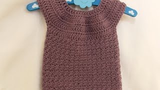 VERY EASY crochet baby  girls bobble dress tutorial  part 1 [upl. by Aurore]