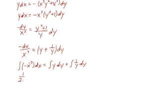 Differential Equations Separation of Variables Example 3 [upl. by Thebault]