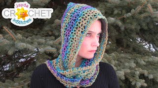 Luxe Hooded Scarf using Lion Brand Shawl in a Ball  Crochet Pattern amp Tutorial [upl. by Keryt904]