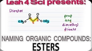 Naming Esters  Organic Chemistry IUPAC Naming by Leah4sci [upl. by Ahselak]