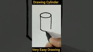 How To Draw A Cylinder Very Easy youtubeshorts ytshorts art [upl. by Sugna]