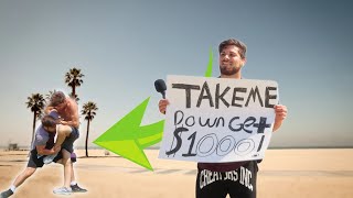 Take me down Win 1000 Vs Strangers Venice Beach [upl. by Nylhtak]