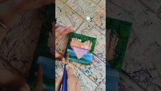 Nature painting on a mini canvas viral shorts art painting [upl. by Stamata]