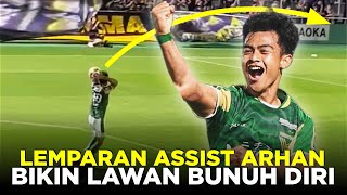 SATU STADION DIBUAT TERPUKAU MOMEN PRATAMA ARHAN BIKIN ASSIST LEMPARAN KEDALAM UNTUK TOKYO VERDY [upl. by Ivets]