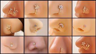 Top 45 Gold Nose Rings for Women  Best Gold Nose Ring DesignNosepin Design [upl. by Ainolopa332]