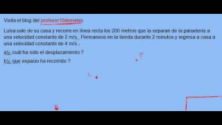 problema Diferencia entre desplazamiento distancia o espacio recorrido ejercicio resuelto [upl. by Herates]