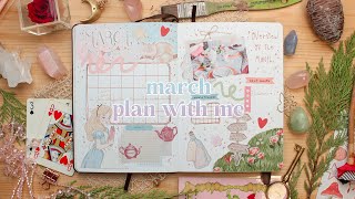 🐇 plan with me  march 2024 bullet journal setup  with my stickers [upl. by Norvell]