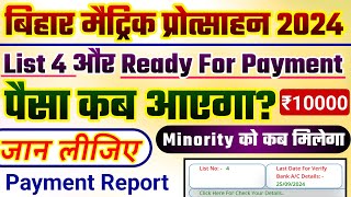 10th Scholarship ka paisa kab aaega  matric scholarship 2024 ka paisa kab aaega list 4  list 5 kab [upl. by Kraul]