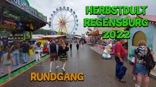 Herbstdult Regensburg 2022 Rundgang Alle Fahrgeschäfte [upl. by Atela274]