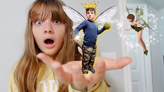 AUBREY is Trapped in the Fairy World CALEB Becomes KING of the ELF FAIRIES in Our HOUSE [upl. by Roeser]