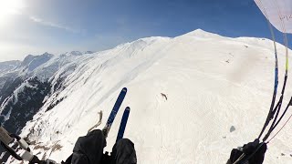 Journée ski de randonnée et parapente avec Thomas Nicoud sur les pentes du MontJoly [upl. by Narahs]