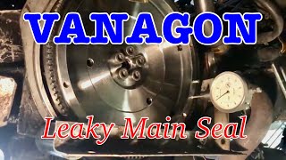 Vanagon Clutch Replacement Engine Main Seal Replacement crankshaft End play [upl. by Nauquf]