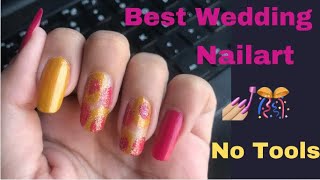 Simple Wedding Nailart Design 💅🏼🎊Trending Nail Art 2024 viral nailart nails trending 2024 [upl. by Hound]