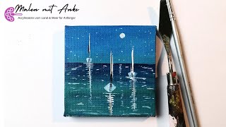 Wie malt man einfach ein Segelboot Segelboote malen Einfaches AcrylTutorial für Anfänger [upl. by Scammon]