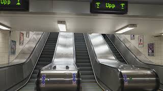 Sweden Stockholm Gärdet Subway Station 2X escalator [upl. by Lledniw973]