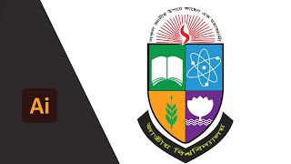 Logo Design if National University │Illustrator │ riponcomputertrainingschool AliAhammedRipon [upl. by Ainod]