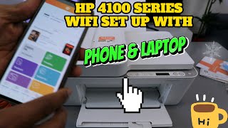 HP Deskjet 4100 Series Wireless Setup with Phone and Laptop [upl. by Pepe]