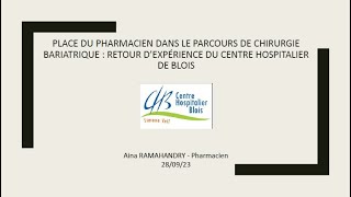 Place du pharmacien dans le parcours de chirurgie bariatrique [upl. by Allisan]