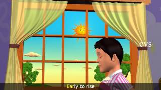 Early to Bed Early to Rise  3D Animation English Nursery rhymes for children [upl. by Ahsemat]