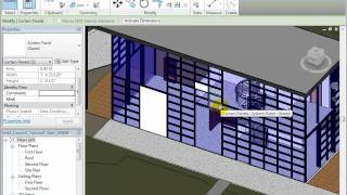 Revit Architecture  Selecting Curtain Panels and Panel Types [upl. by Marga]