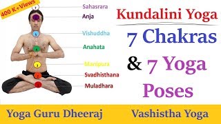 7 Chakras and 7 Yoga Poses  Balancing Spine Chakras  Kundalini Yoga [upl. by Atteuqal450]