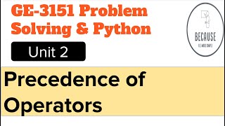 27 Precedence of Operators in Tamil [upl. by Lemak]