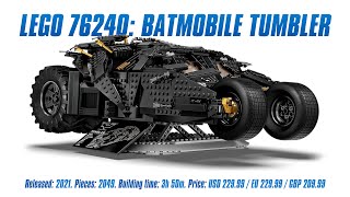 LEGO 76240 Batmobile Tumbler Review  Comparison [upl. by Nrobyalc224]