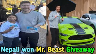 Nepali Won Mr Beast Giveaway At Sydney Australia  Rasmita Basnet Mustang Giveaway Winner [upl. by Robison]