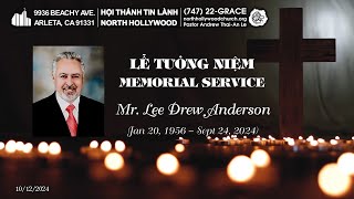 20241012 MEMORIAL SERVICE FOR MR LEE ANDERSON [upl. by Terbecki]