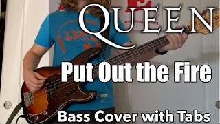 Queen  Put Out the Fire Bass Cover WITH TABS [upl. by Arodnap411]