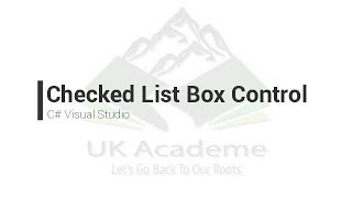 Checked List Box Control CSharp Visual Studio [upl. by Maurizia953]