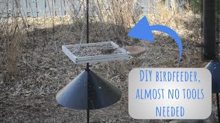 DIY platform bird feeder almost no tools required 10 minute build [upl. by Enneirdna]