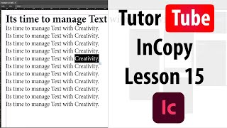 Adobe InCopy Tutorial  Lesson 15  Eyedropper tool [upl. by Kenzi]