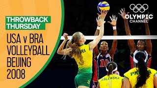 Brazil Women beat USA for their first Volleyball Gold  Beijing 2008  Throwback Thursday [upl. by Etteval101]