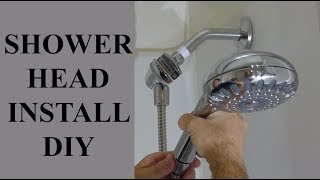 WWWDDCDIYCOM How To Install A New Replacement Shower Head  Hand Held Adjustable Sprayer [upl. by Roxana]