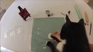 Empreintes de chat dans la PATE FIMO [upl. by Enomad866]