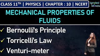 Class 11th Physics  Bernoullis Principle  Torricelli’s Law  Venturimeter  Example 107  NCERT [upl. by Skippie]