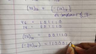 binary subtraction using 2s complement [upl. by Letsyrhc]