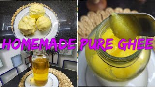 Homemade Desi ghee  Malai se ghee kaise banate hain  pure ghee at home  Danedaar ghee  Cow ghee [upl. by Eilsek]