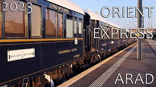 Legendary train Orient Express arriving in Arad Central Station 27082023 [upl. by Anelahs503]