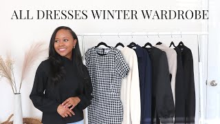 Dress Only Capsule Wardrobe for Winter  Modest Fashion [upl. by Netsud]