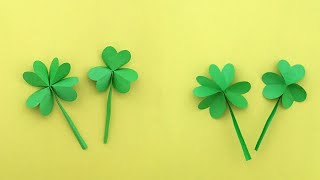 Easy Four Leaf Clover Tutorial  Shamrock Paper Flower  St Patricks Day Craft [upl. by Lucian]