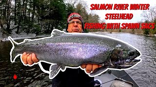 Salmon River Steelhead Fishing with Spawn Sacs [upl. by Ellynad]