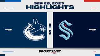 NHL PreSeason Highlights  Canucks vs Kraken  September 28 2023 [upl. by Antony982]