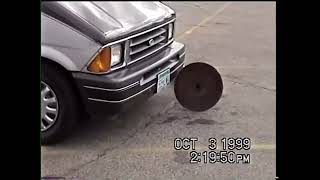 Running over a sign with a Ford Aerostar at the First Baptist Church parking lot on October 3 1999 [upl. by Brigette224]