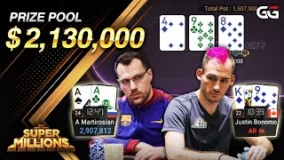 Super MILLION  E35  2130000 GTD  w Justin Bonomo Niklas Astedt amp Nick Petrangelo [upl. by Abell799]